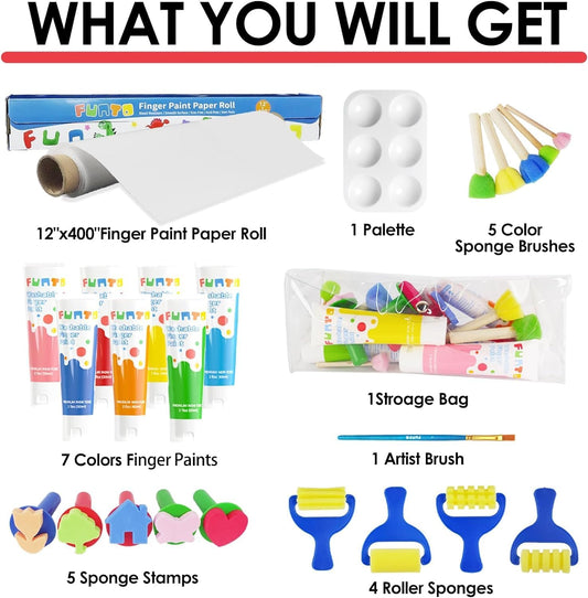 Washable Finger Paint Art Set for Toddlers – 25 Pieces