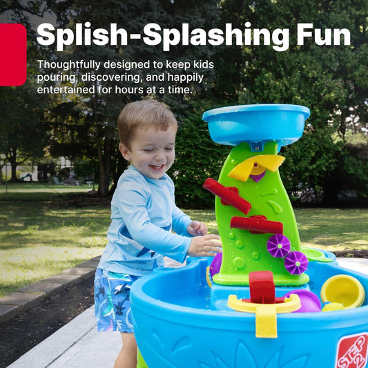 Step2 Rain Showers Splash Pond Water Table, Kids Water and Sand Activity Sensory Playset