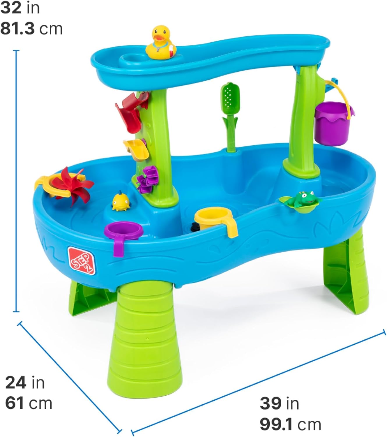 Step2 Rain Showers Splash Pond Water Table, Kids Water and Sand Activity Sensory Playset