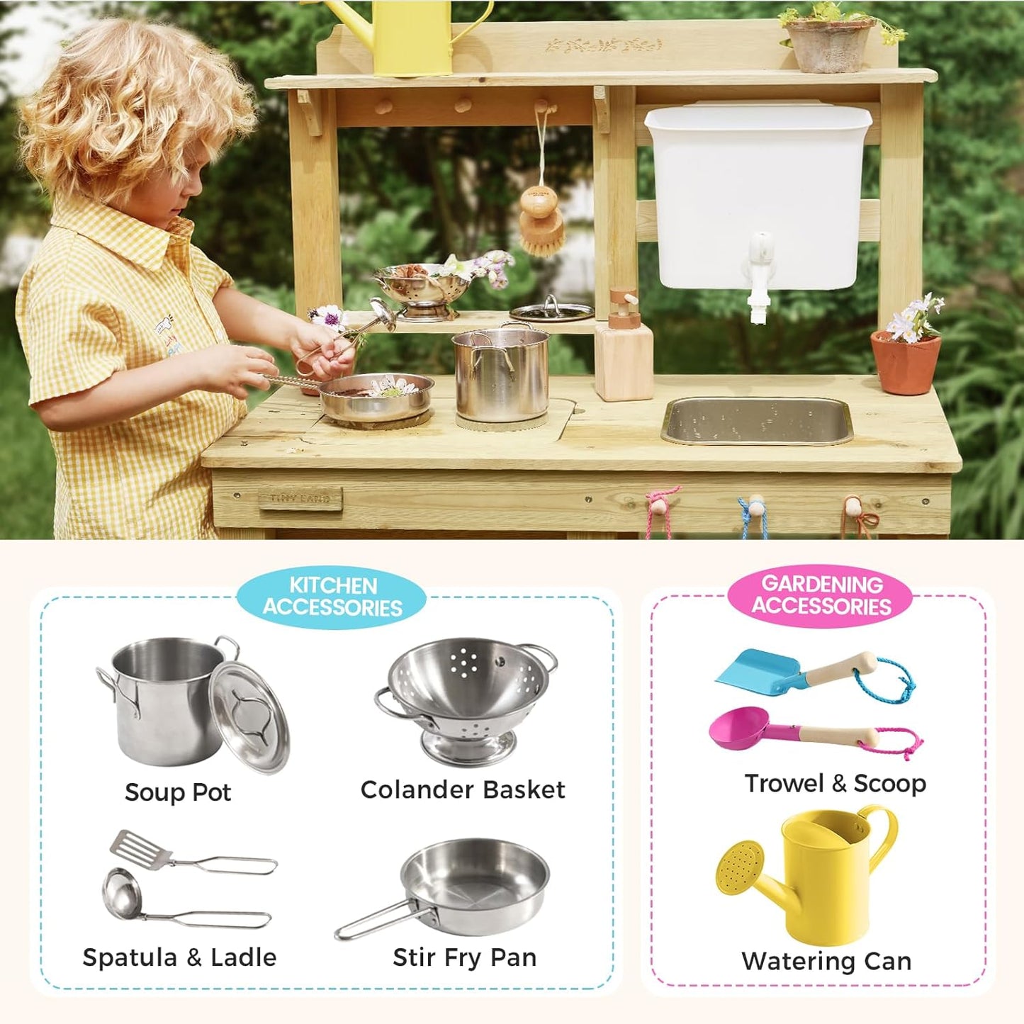 Kids Outdoor Mud Kitchen with Water Tank
