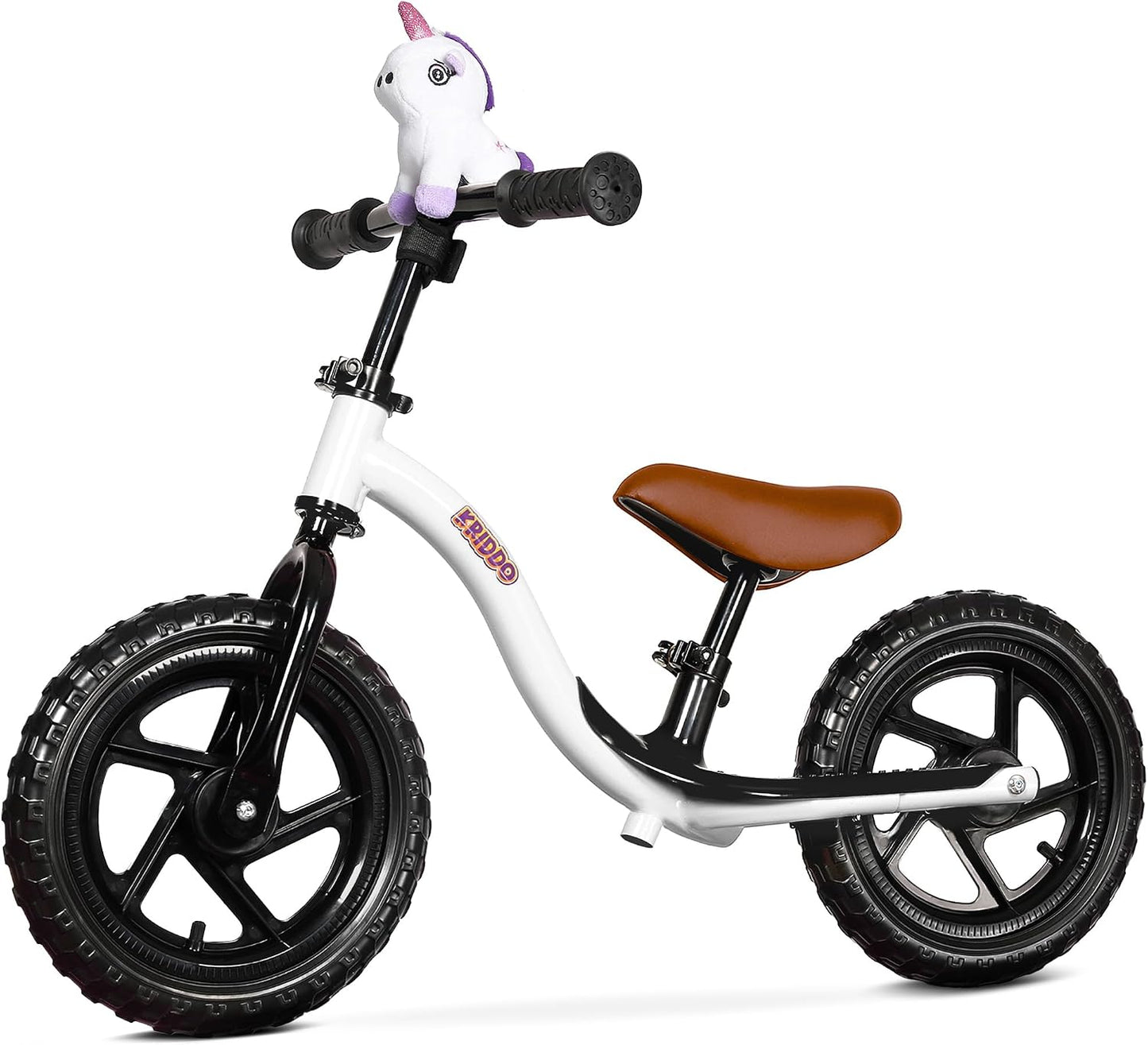 KRIDDO Toddler Balance Bike for Kids Ages 2–5 | Lightweight Training Bicycle | White