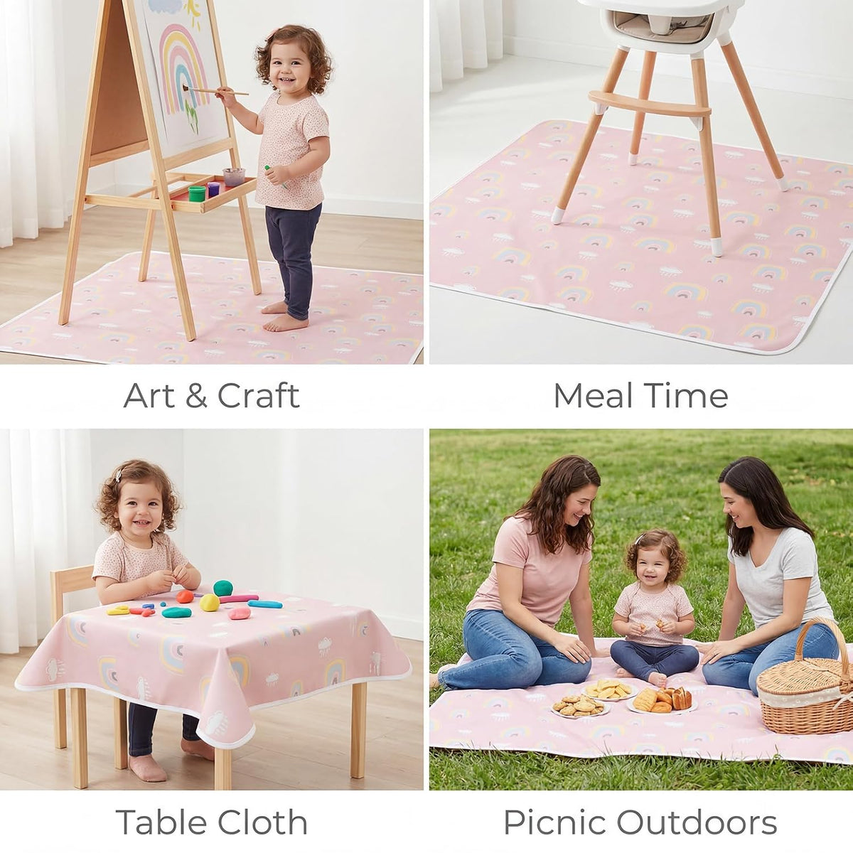 Waterproof Splat Mat for Kids – Reusable Floor Protector for Sensory Play, Crafts & Mealtime