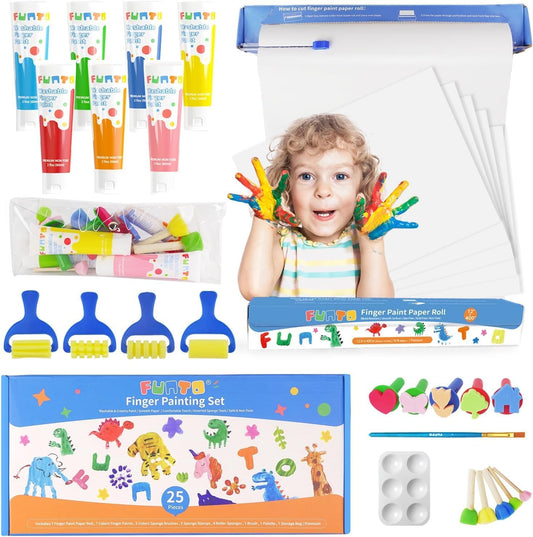 Washable Finger Paint Art Set for Toddlers – 25 Pieces