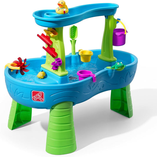 Step2 Rain Showers Splash Pond Water Table, Kids Water and Sand Activity Sensory Playset