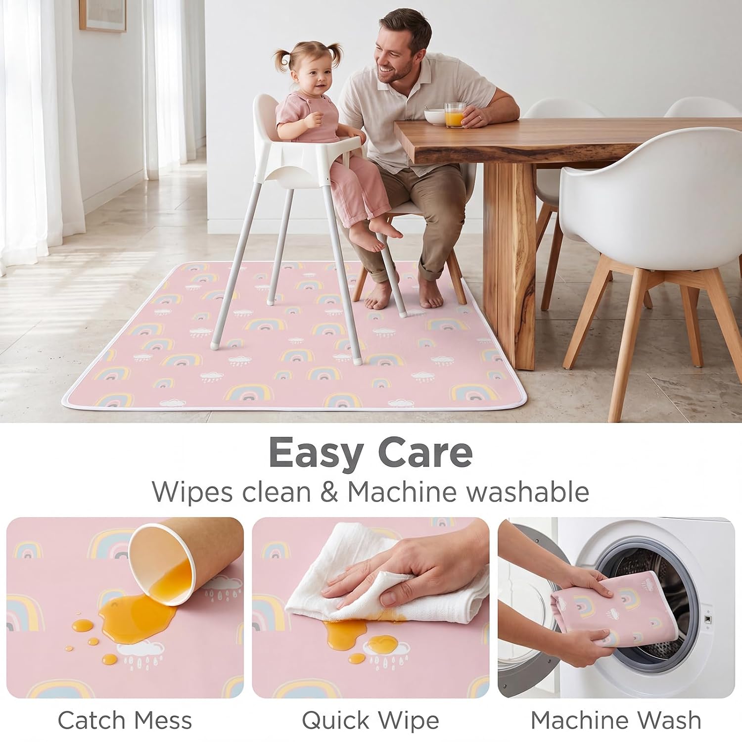 Waterproof Splat Mat for Kids – Reusable Floor Protector for Sensory Play, Crafts & Mealtime