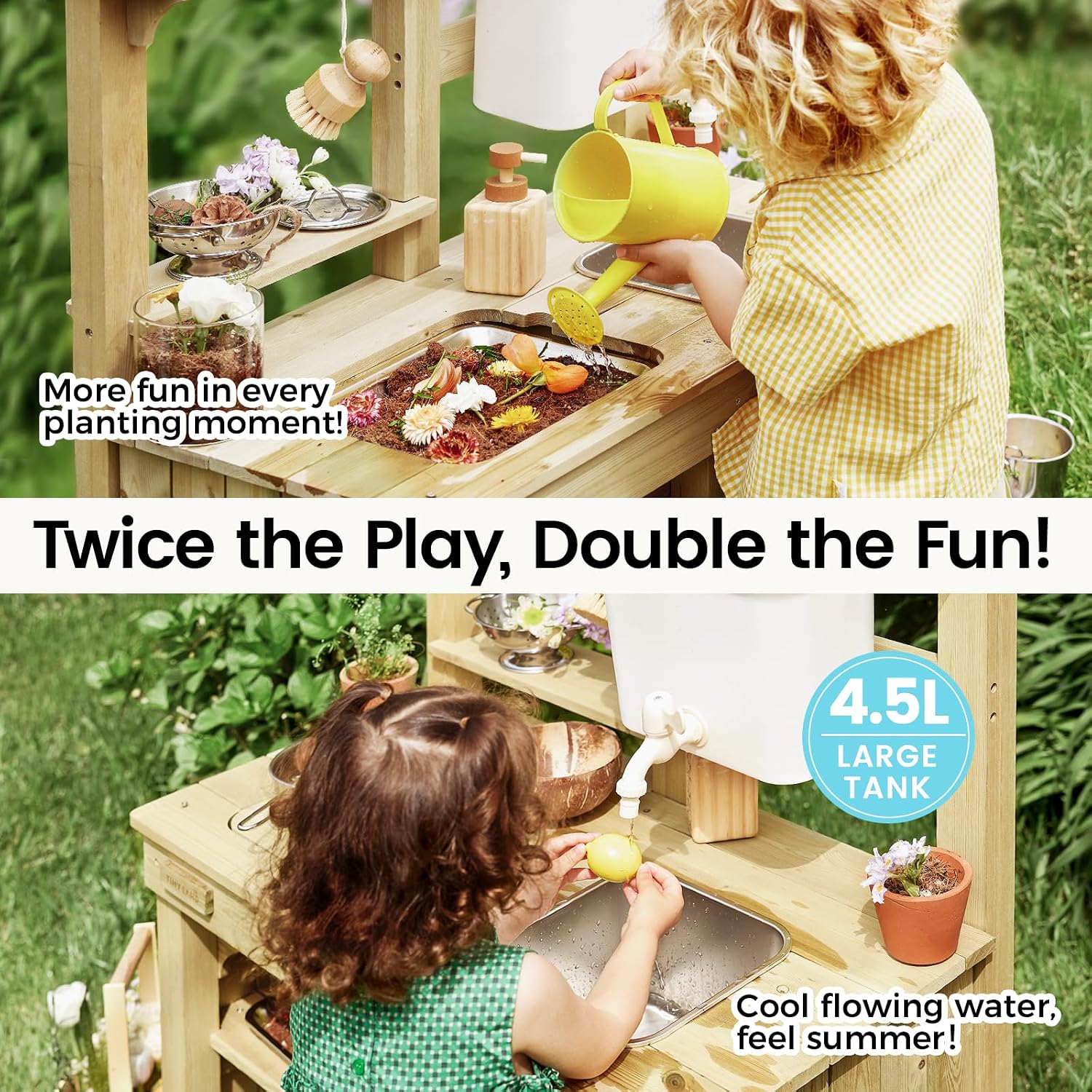 Kids Outdoor Mud Kitchen with Water Tank