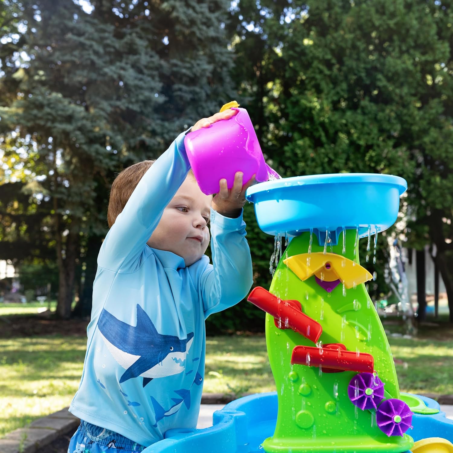 Step2 Rain Showers Splash Pond Water Table, Kids Water and Sand Activity Sensory Playset