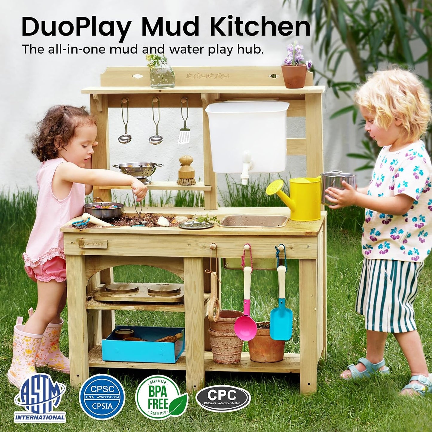 Kids Outdoor Mud Kitchen with Water Tank