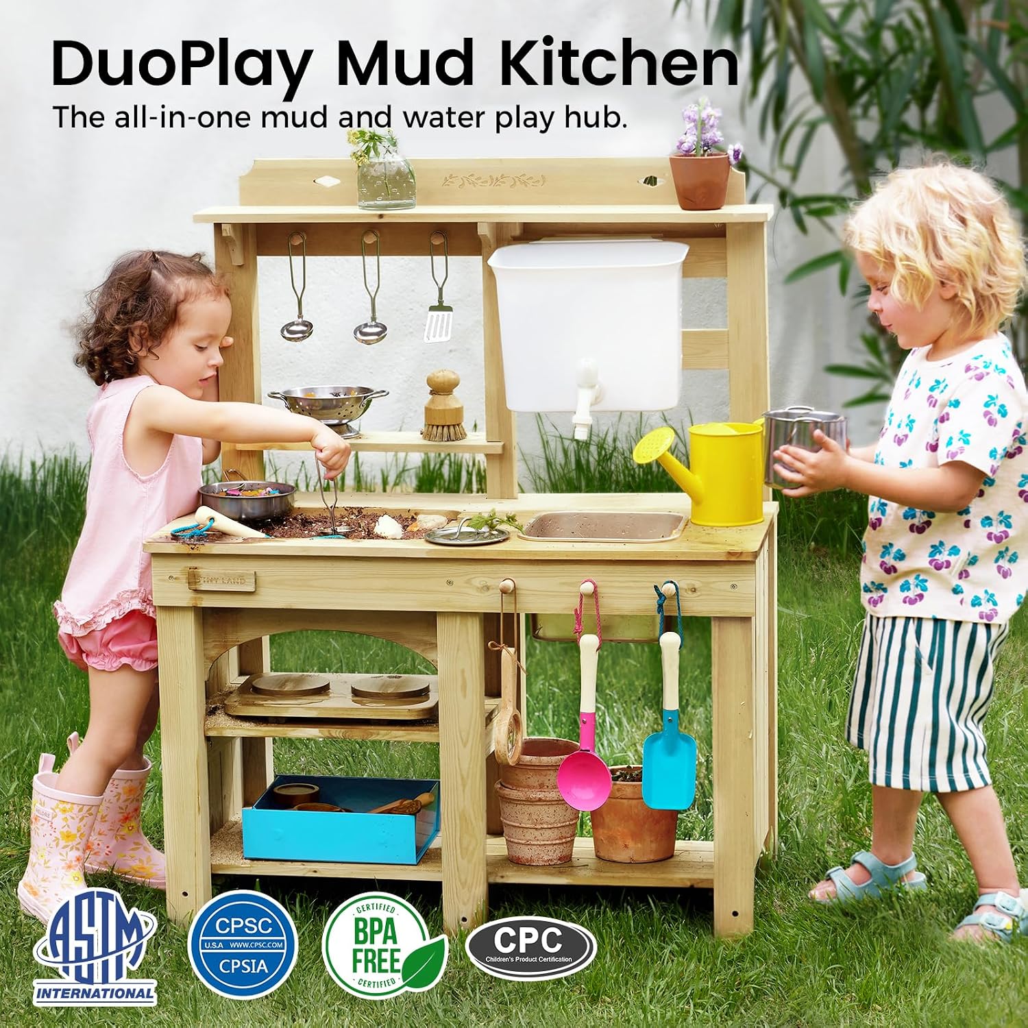 Kids Outdoor Mud Kitchen with Water Tank