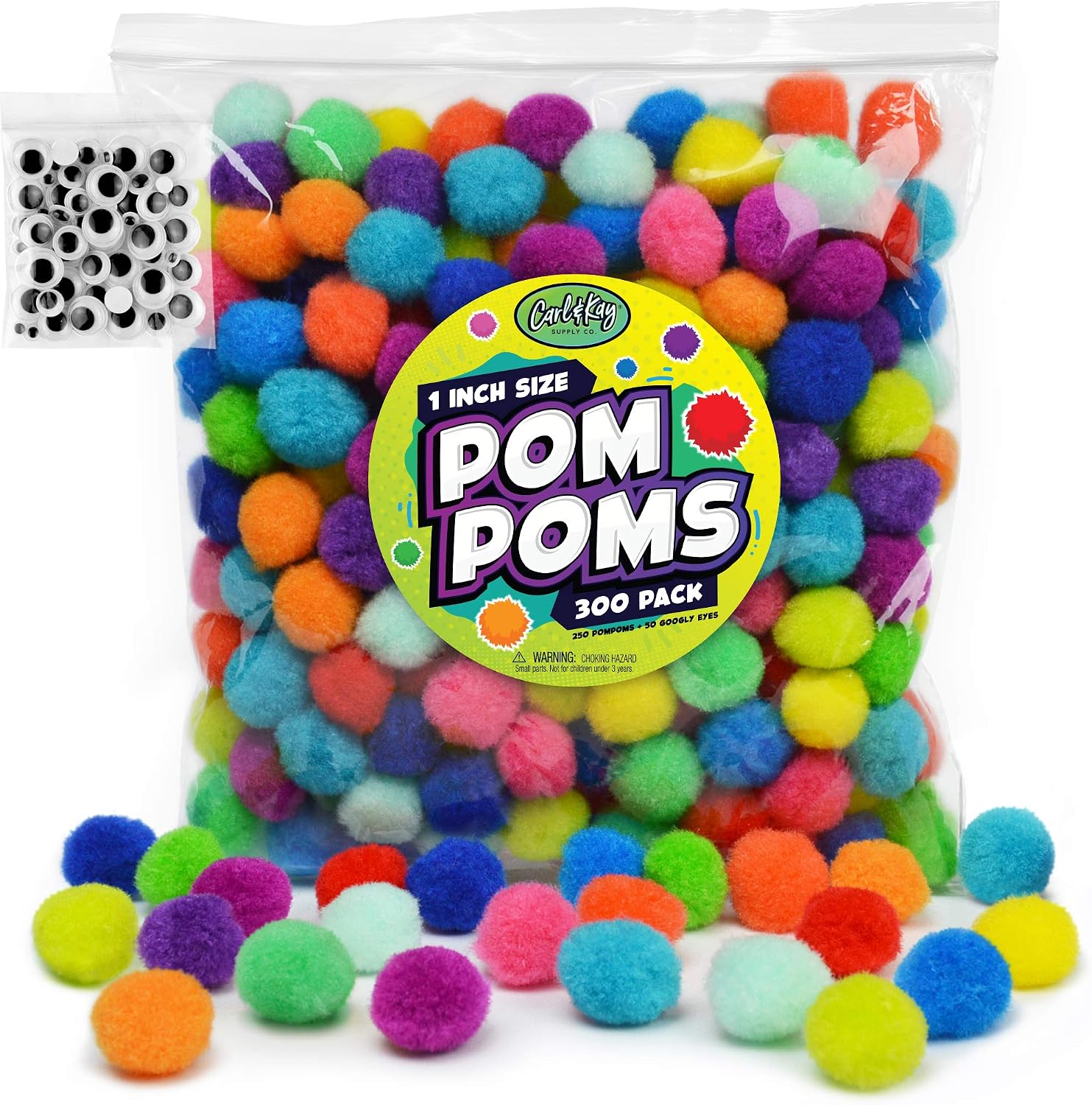 Colorful Craft Pom Poms for Kids – Sensory Play & Fine Motor Activities