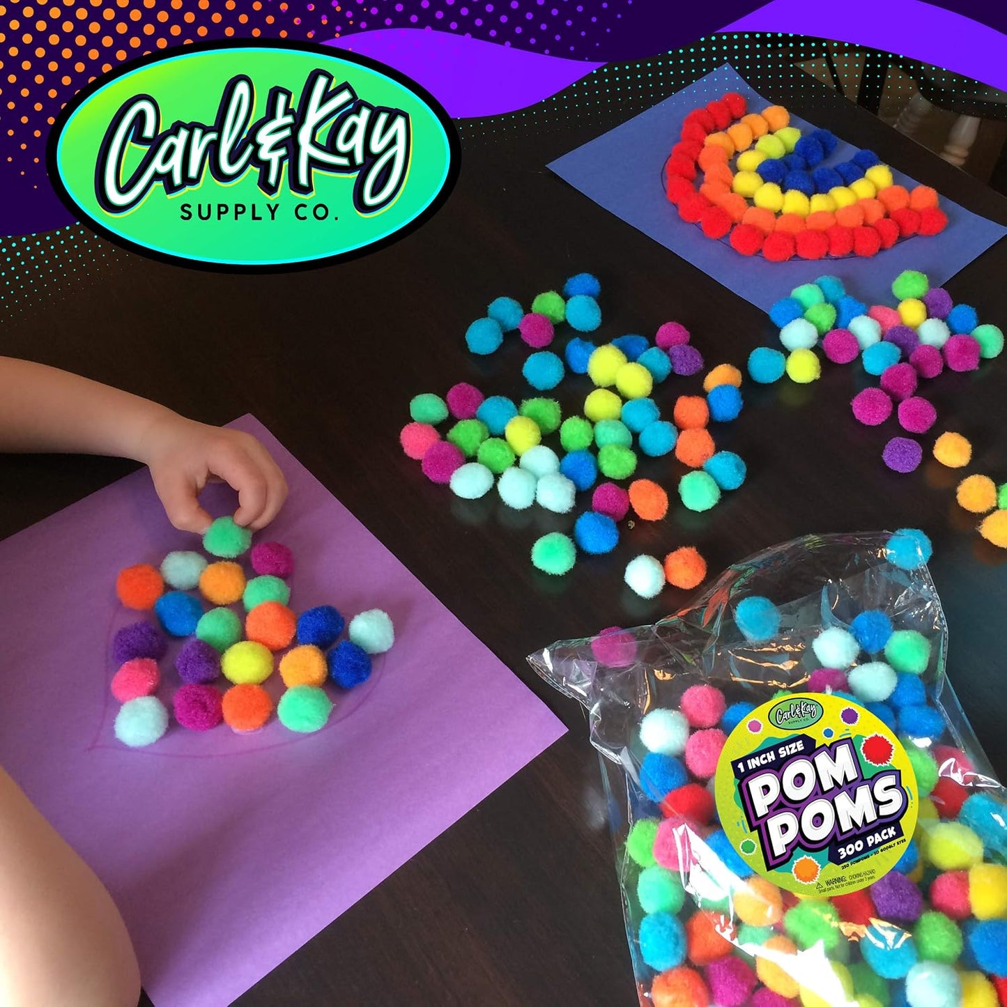 Colorful Craft Pom Poms for Kids – Sensory Play & Fine Motor Activities