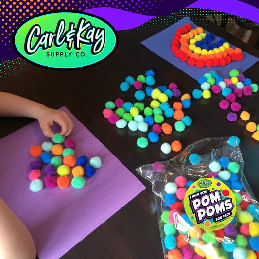 Colorful Craft Pom Poms for Kids – Sensory Play & Fine Motor Activities