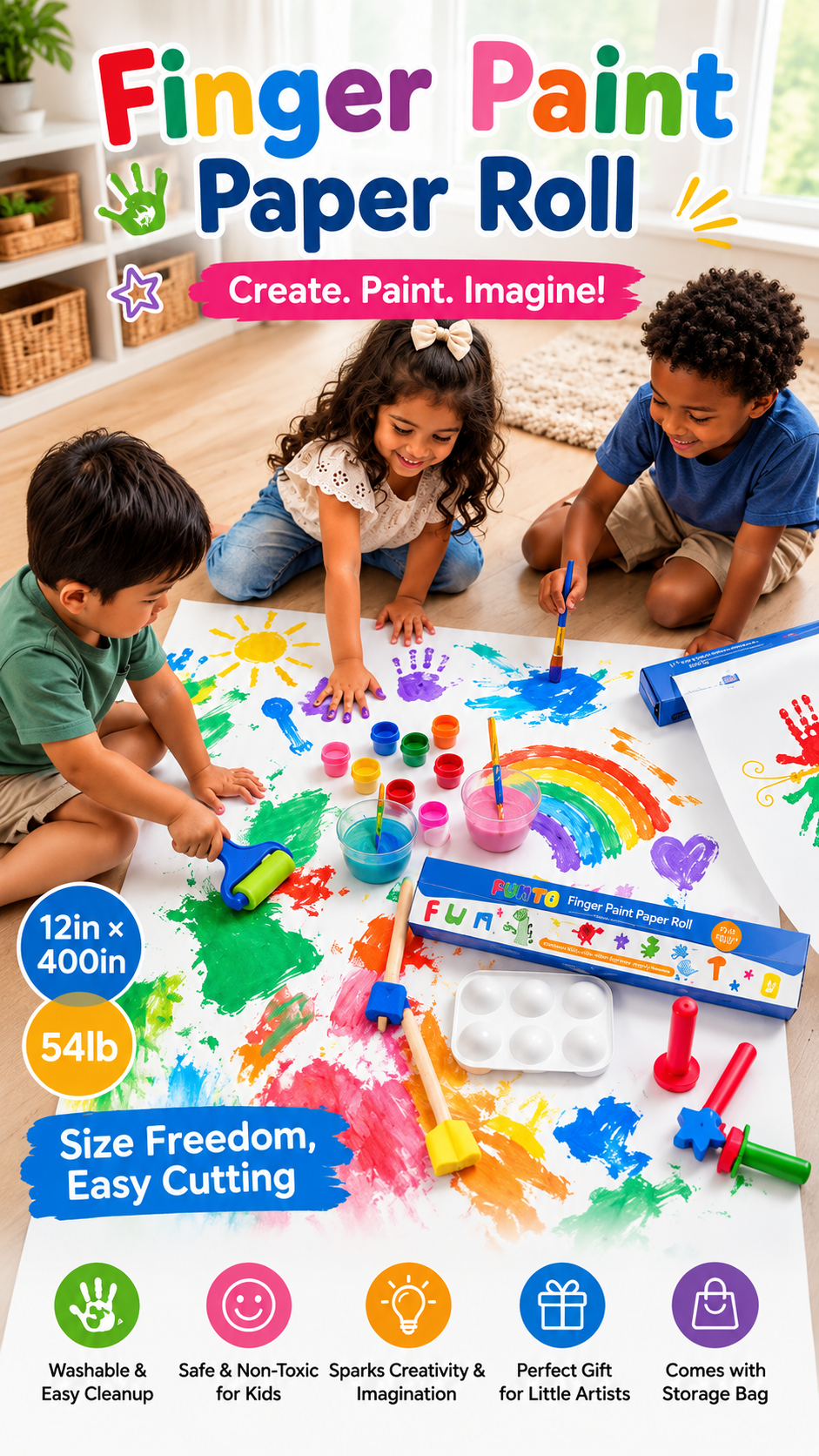 Washable Finger Paint Art Set for Toddlers – 25 Pieces
